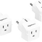 Amazon Fundamentals 3-Pack Shuttle Plug Adapter Sort E/F, Europe – France, Germany, Greece, Hungary, Iceland, the Netherlands, Norway, Poland, Portugal, Romania and Spain, White