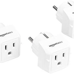 Amazon Fundamentals 3-Pack Shuttle Plug Adapter Sort E/F, Europe – France, Germany, Greece, Hungary, Iceland, the Netherlands, Norway, Poland, Portugal, Romania and Spain, White