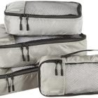 Amazon Fundamentals 4 Piece Packing Go back and forth Organizer Cubes Set, Small, Medium, Massive, and Narrow, Grey