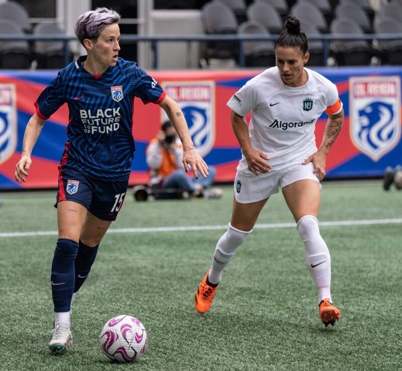 Megan Rapinoe and Ali Krieger take to the pitch for the closing time in NWSL Ultimate