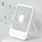 JISULIFE Table Fan Battery Rechargable Fan，4500mAh 180°Foldable Moveable Non-public Fan, 4 Speeds Adjustable Lengthy Battery-life for House Place of work Go back and forth Outside Presents for Girls Males-White