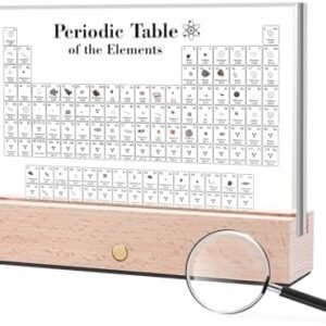 Dissyou Periodic desk of parts, containing 83 actual parts, acrylic periodic desk show, wi-fi picket body lamp holder, simple to learn, educating present for science fanatics and academics. Can be used as ornamental artwork.