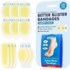 Dr. Frederick’s Authentic Higher Blister Bandages – 12ct – Water Resistant – 25% Extra Cushioning – Hydrocolloid Bandages for Foot, Toe, & Heel – Blister Pads for Prevention & Restoration – Selection Pack