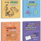 HPNIUB Math Lecture room Wall Decor,Inspirational Quote Training Posters,Set of four Piece (12x16inch,Framed) Colourful Tutorial Canvas Artwork Print,Arithmetic Ornament For Youngsters Room or Lecture room
