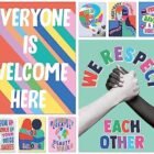 S&O Set of 8 Variety Posters for School room – School room Posters Variety Decorations – College Counselor Place of job Decor – Everyone seems to be Welcome Right here Signal – Top College School room Decor – Secure House Signal