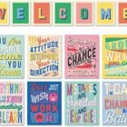 Set of 8 Enlargement Mindset Posters & WELCOME Letters for Academics & Scholars – Bed room, Place of business & Lecture room Decor to Encourage Younger Minds – Laminated Enlargement Mindset Posters for Lecture room – 11″x14″