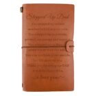 Engraved Leather Journal Gift for Stepped up Dad from Stepdaughter Son, Bonus Dad Gifts Ideas, Father’s Day Birthday Christmas Gift for Stepfather, Travel Journal Diary Sketch Book Gift
