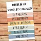 Appli School Psychologist Sign Door Office Where is the Psychologist Poster for Decor Psych Signs Gift School Art Posters Psychology Wall Gifts For Classroom