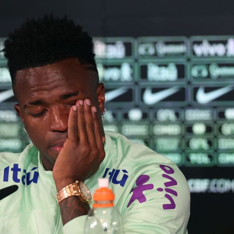 Vinicius Junior left crying in Brazil press conference discussing racism suffered in Spain