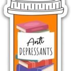 (3pcs) Anti Depressants Sticker, Bookish Sticker, Christmas Sticker, Water Assistant Booktok Sticker for Laptop Water Bottle, Kindle Sticker, Mental Health Sticker, Christmas Gift (Size 2″)