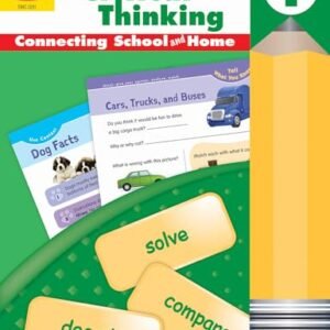 Evan-Moor Skill Sharpeners Critical Thinking, Grade 1 Workbook, Problem Solving Skills, Fun Activities, Higher-Order, Open-Ended Questions and Challenges, Science, Math, Social Studies, Language Arts