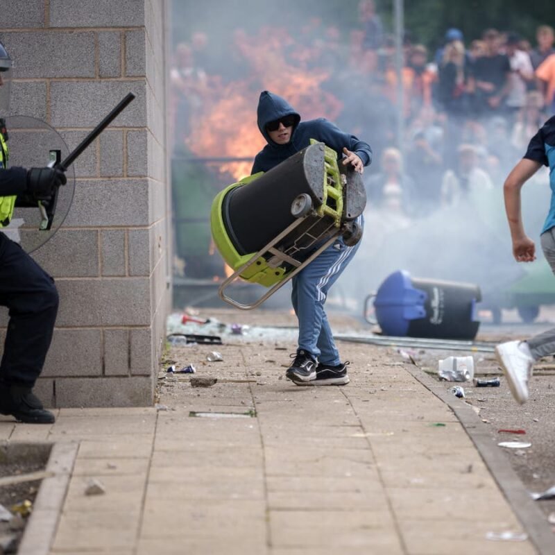 Riots in UK latest: Man to appear in court charged with encouraging murder as cases continue