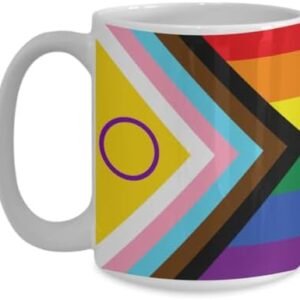 PRIDE Johns Creek Georgia GA LGBTQIA Allies Intersex Inclusive Progress Pride Flag Coffee Mug Blue Creek White