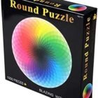 1000 Piece Puzzles for Adults Teen – Gradient Color Rainbow Large Round Jigsaw Puzzle Difficult and Challenge