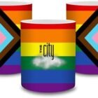 PRIDE San Francisco California CA LGBTQIA Allies Intersex Inclusive Progress Pride Flag Coffee Mug The City Fog White