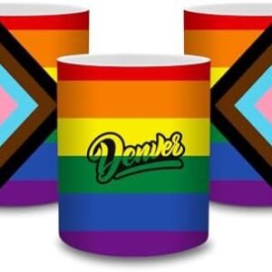 PRIDE Denver Colorado CO LGBTQIA Allies Intersex Inclusive Progress Pride Flag Coffee Mug Denver White