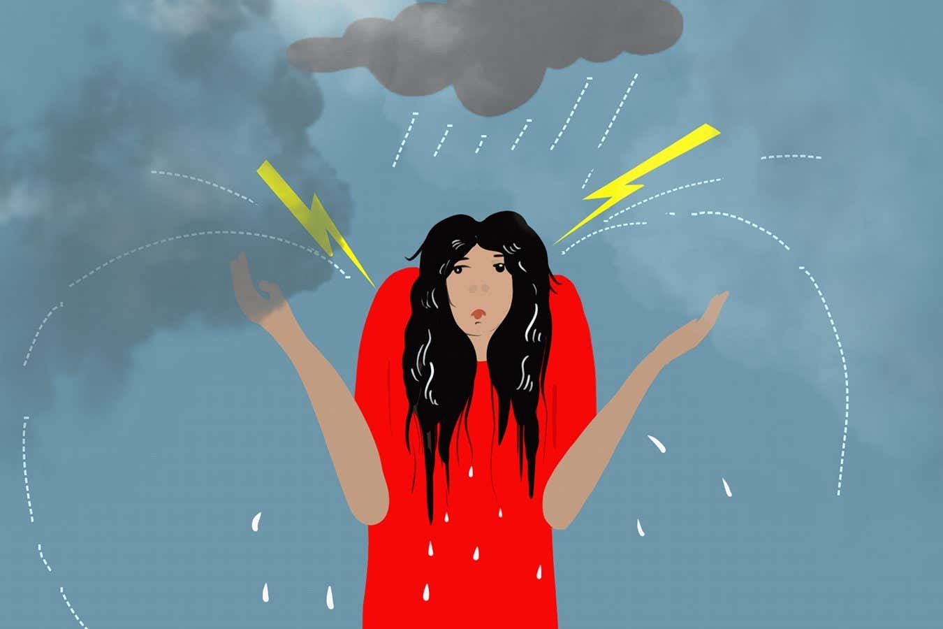 Can rain help a “human head” survive a lightning strike? Possibly