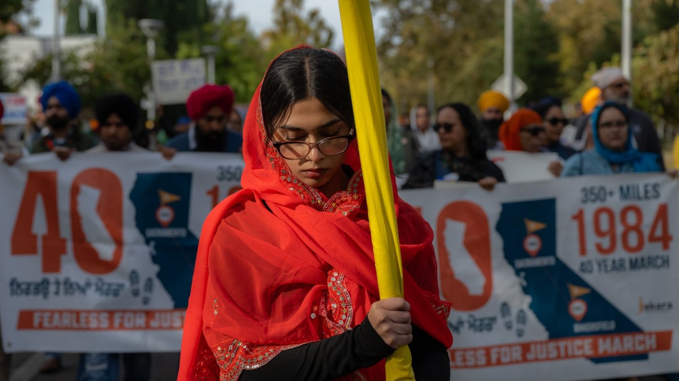 Sikhs march urging protections against threats from India : NPR